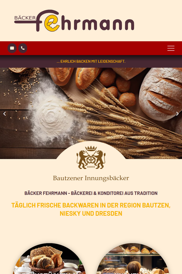 Webseite in responsivem Design auf Desktop, Tablet und Smartphone.