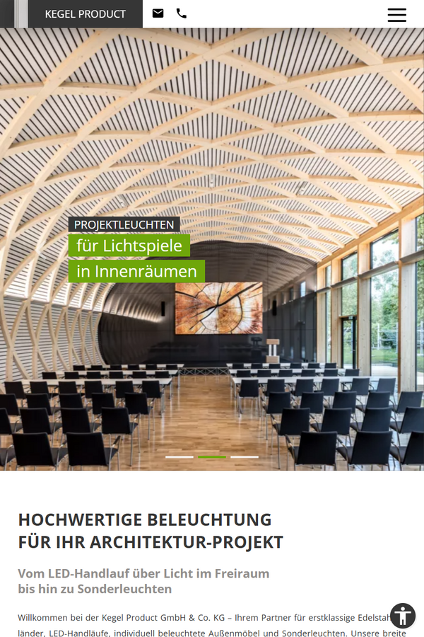 Ansicht Tablet: Webseite für Architektur & Bauplanung Bautzen: Kegel Product GmbH & Co.KG