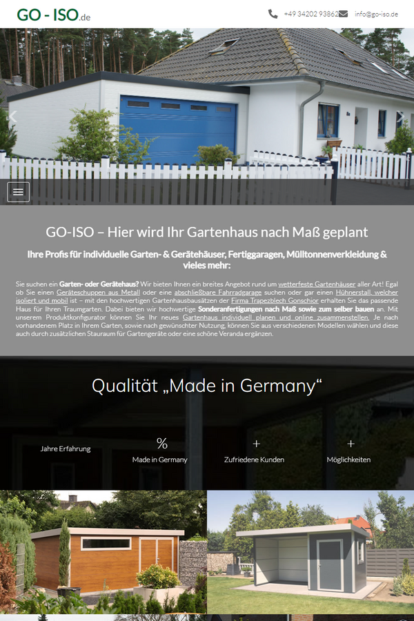 Tablet-Ansicht
der Website go-iso.de mit responsiver Darstellung