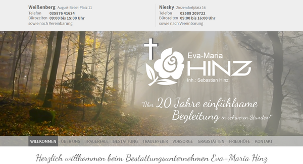 Barrierefreies Webdesign für Bestattungen Hinz in der Oberlausitz –  Webdesign Agentur Dresden