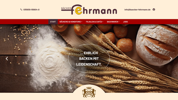 Webseite in responsivem Design auf Desktop, Tablet und Smartphone.
