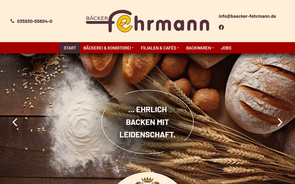 Webseite in responsivem Design auf Desktop, Tablet und Smartphone.