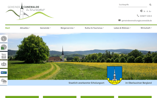 Notebook-Ansicht
der Website cunewalde.de