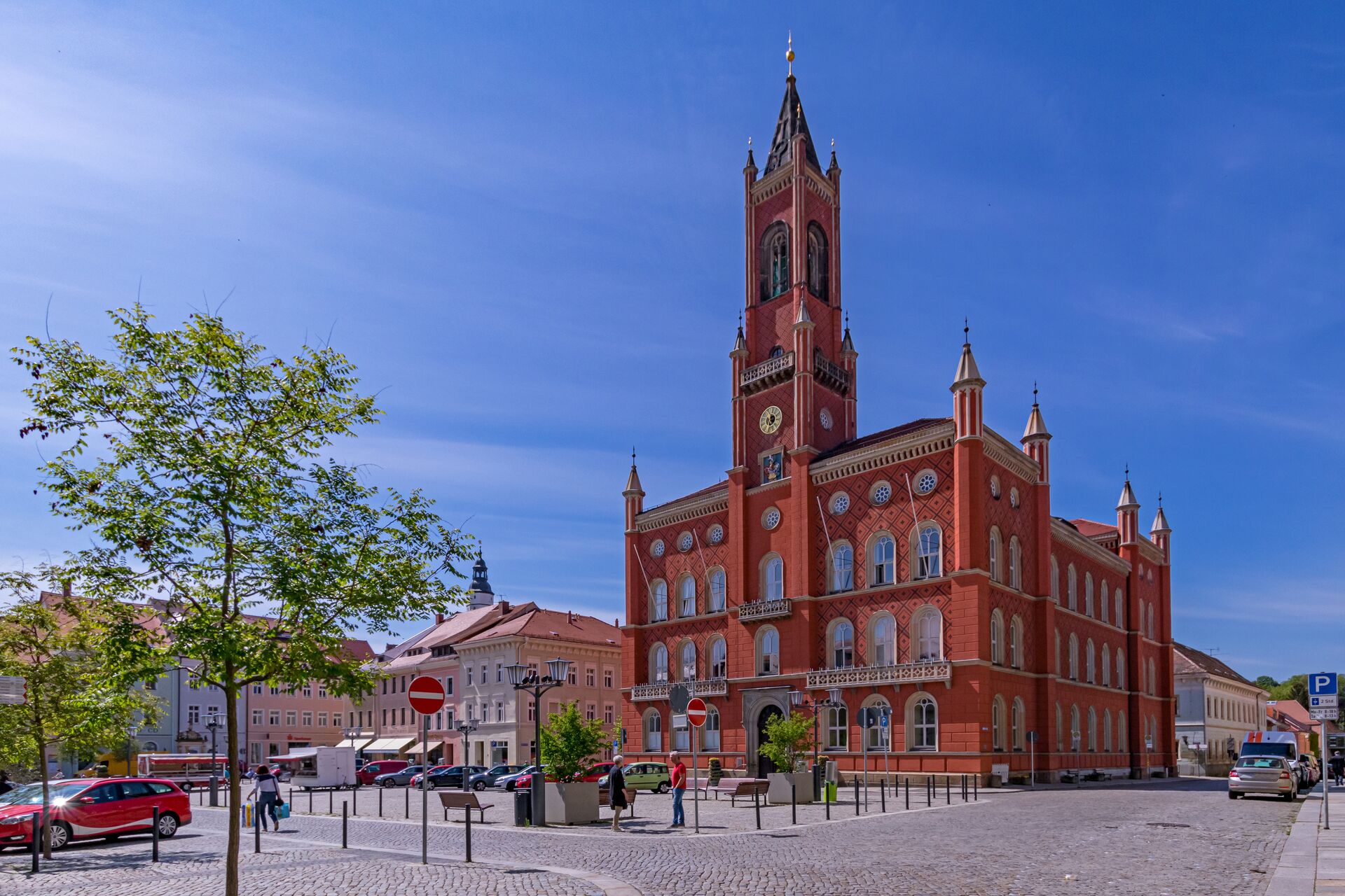 Blick auf den Stadtkern, Marktplatz von Kamenz