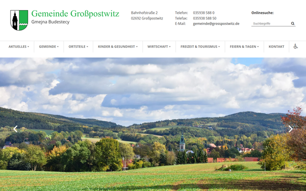 Notebook-Ansicht
der Website grosspostwitz.de