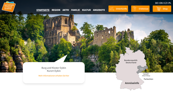Ansicht Notebook: Webseite für Tourismus & Freizeit - Zittauer Gebirge