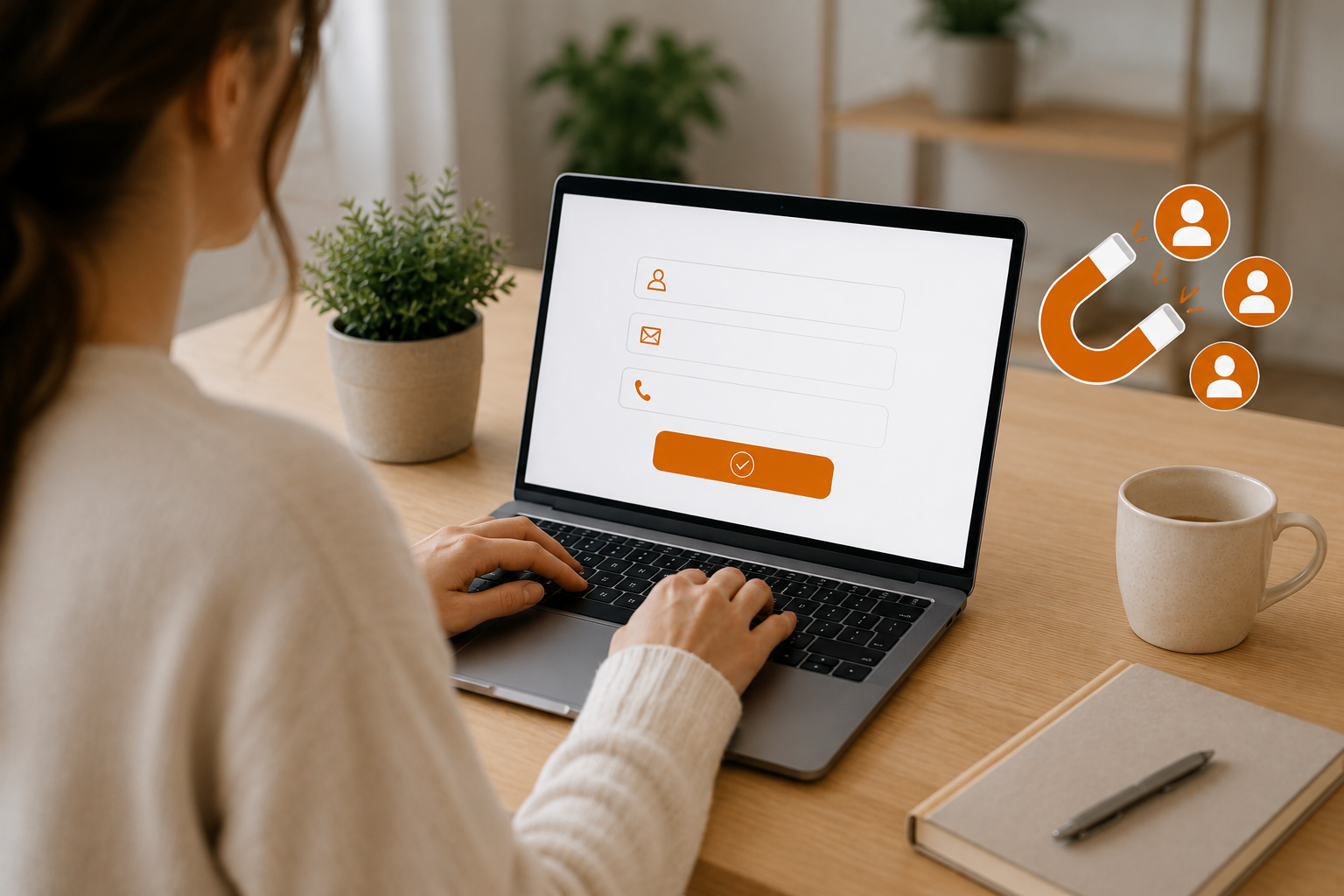 Website-Besucher füllt Formular für Leadmagnet aus