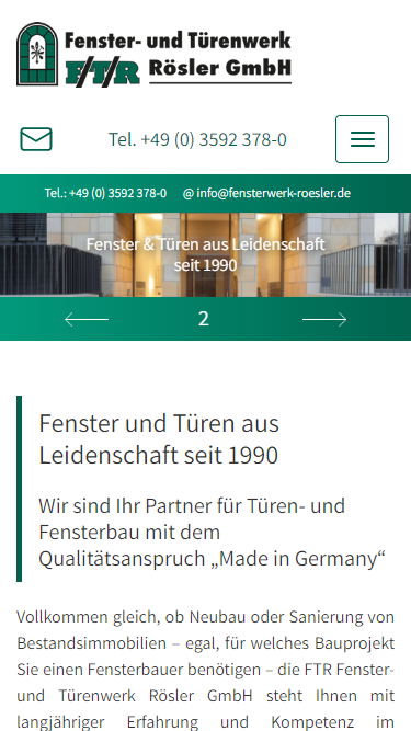 Smartphone-Ansicht fensterwerk-roesler.de