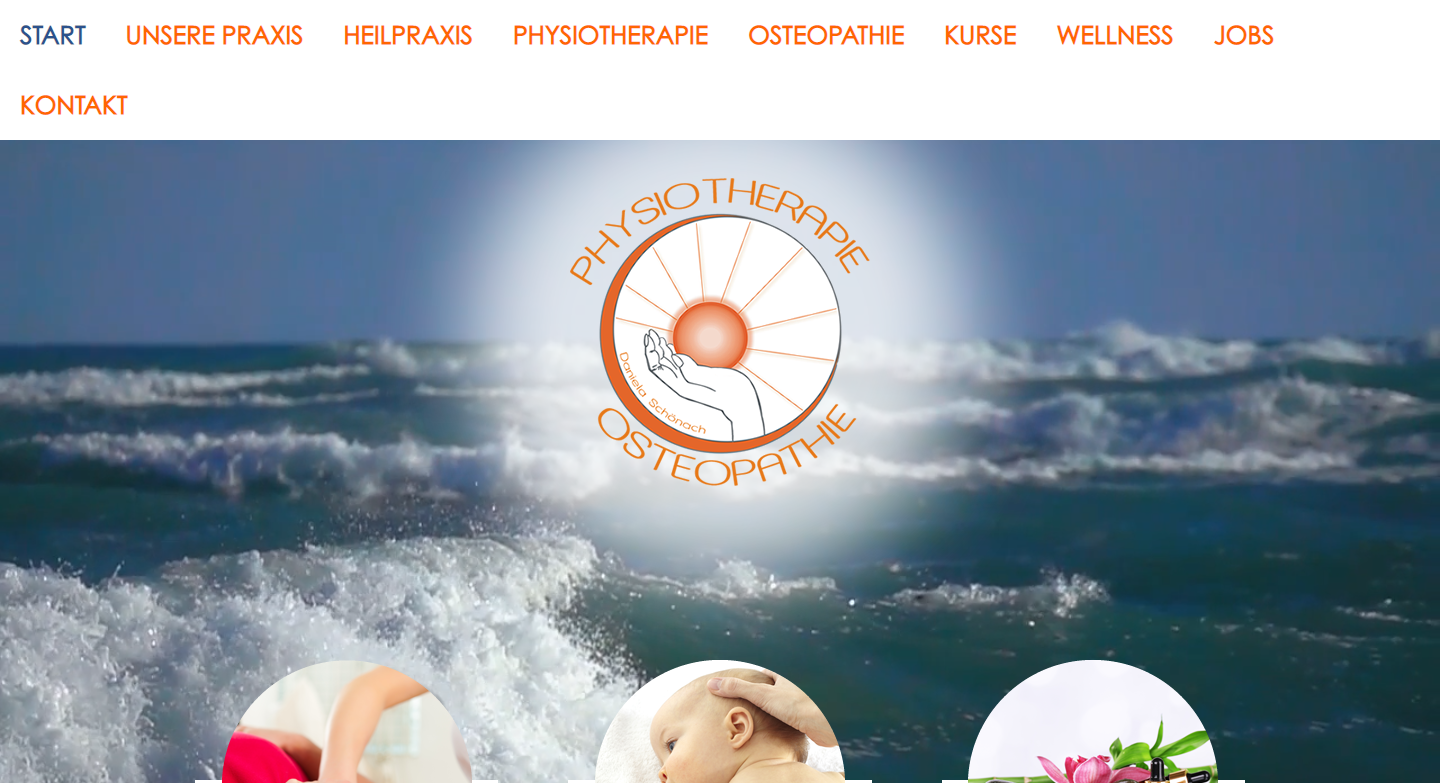 Notebook-Ansicht physiotherapie-schoenach.de