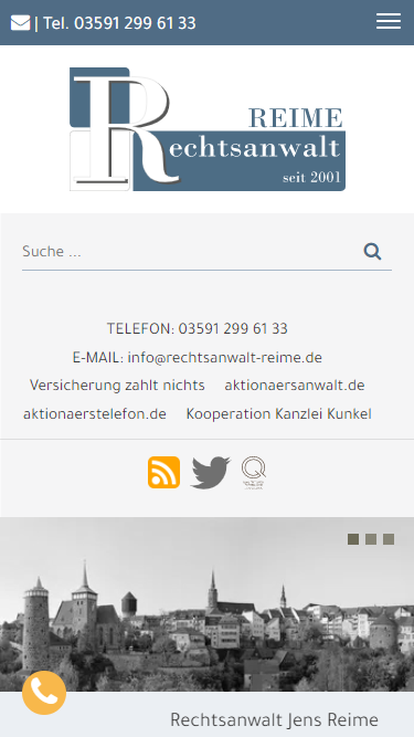 Smartphone-Ansicht rechtsanwalt-reime.de