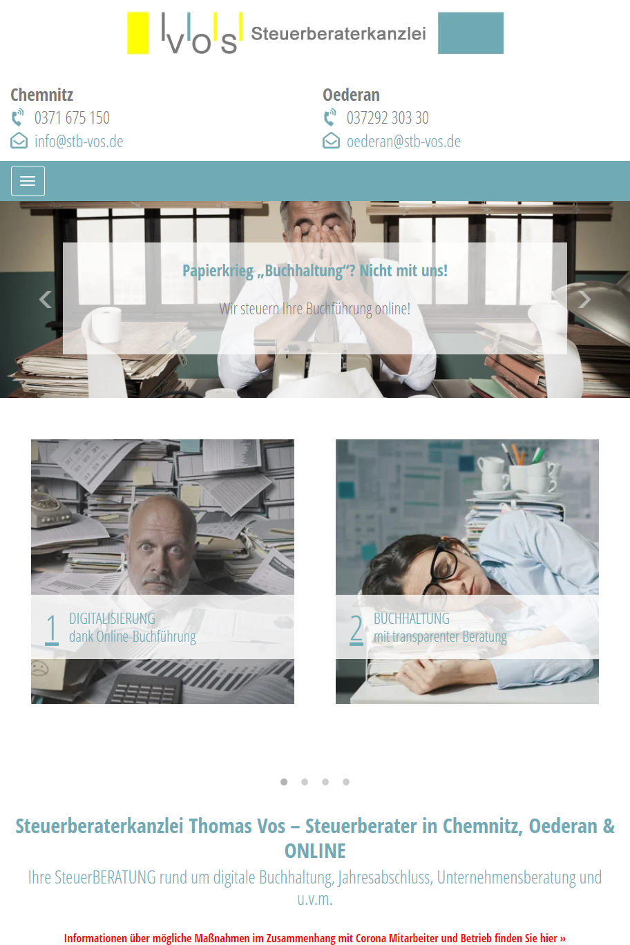 Tablet-Ansicht steuerberater-vos.de