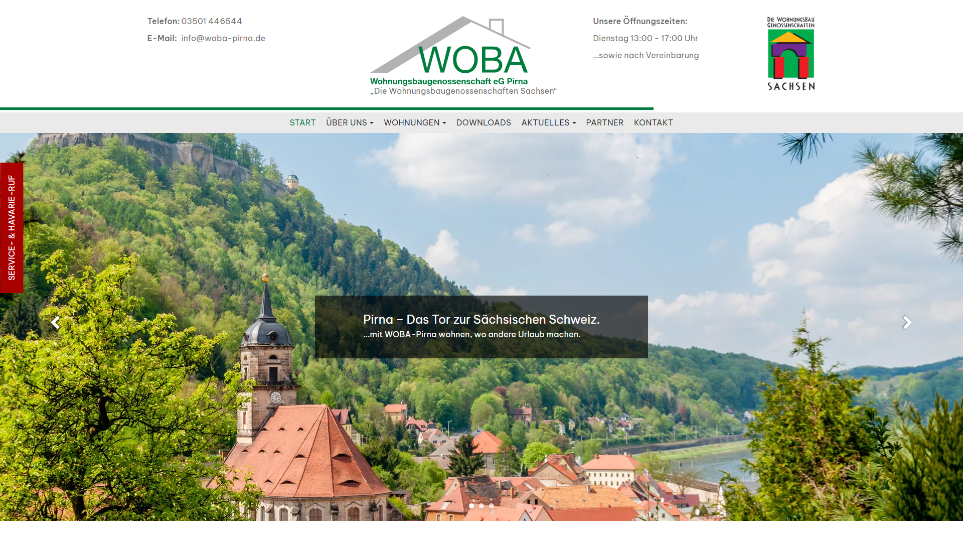Desktop-Ansicht woba-pirna.de