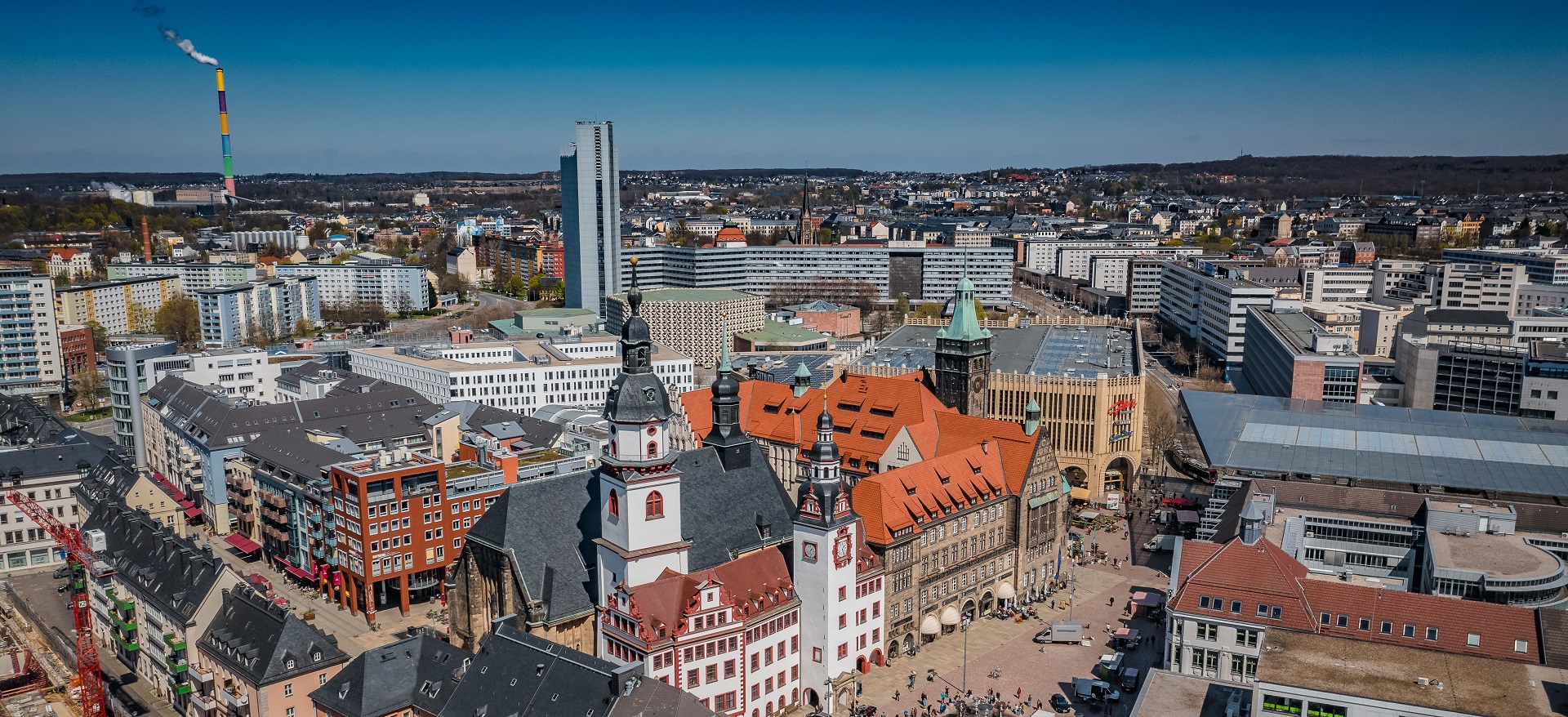 Drohnenaufnahme von Chemnitz